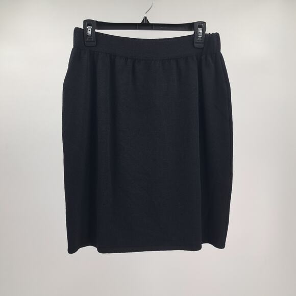 St. John Basics Tank Top And Skirt Set L 12 Santana Knit Crop Mini Vintage Black - Picture 3 of 12